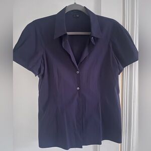Theory women’s puff sleeve blouse size large- color deep plum